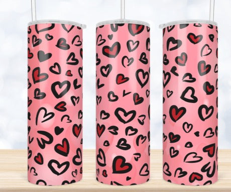 Valentine Hearts 20oz Sublimation Tumbler image 0