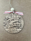 Oh What Fun Is It To Read Library Card Ornament image 0