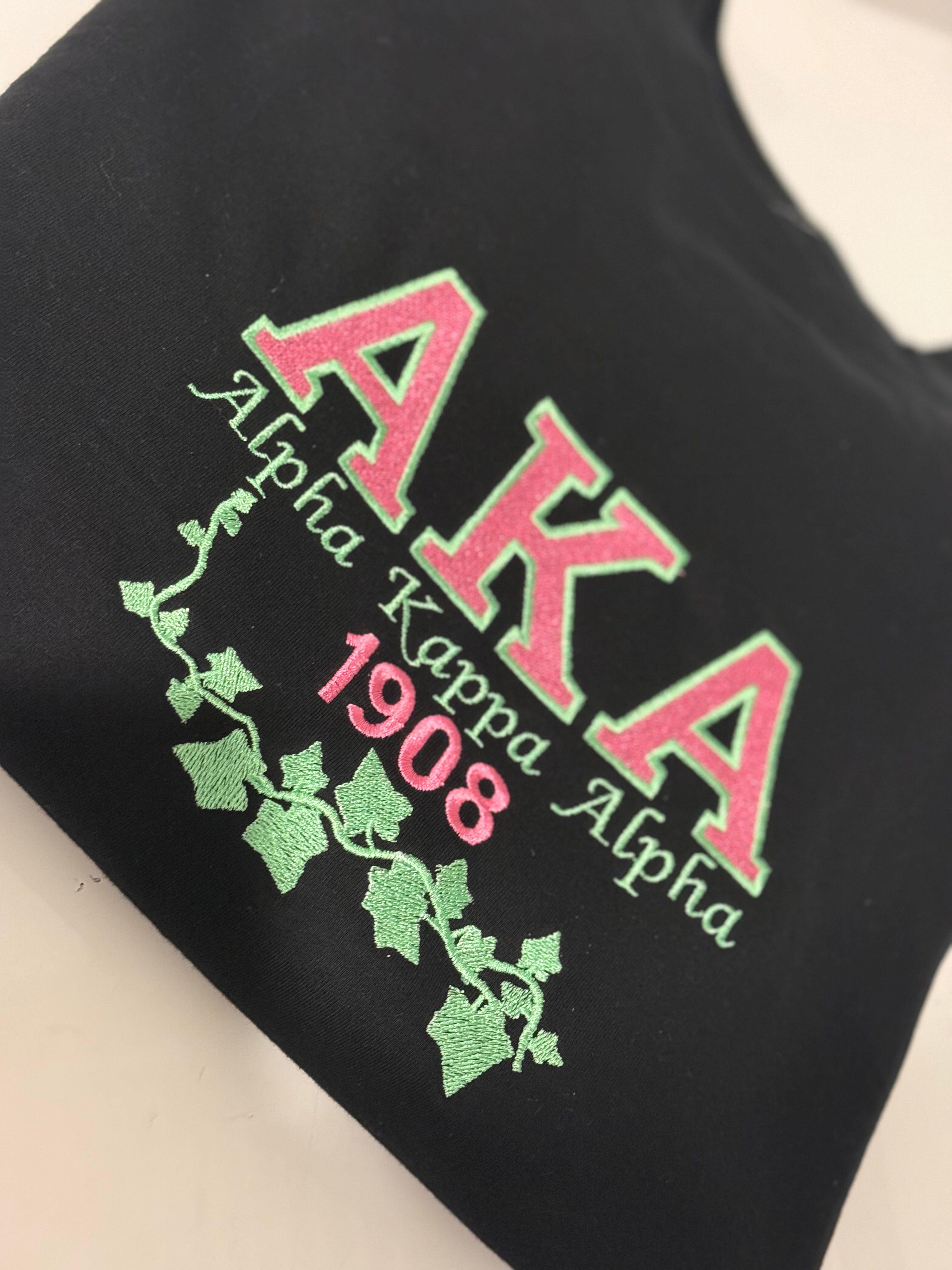 AKA Ivy Leaf  Embroidered Sweatshirt