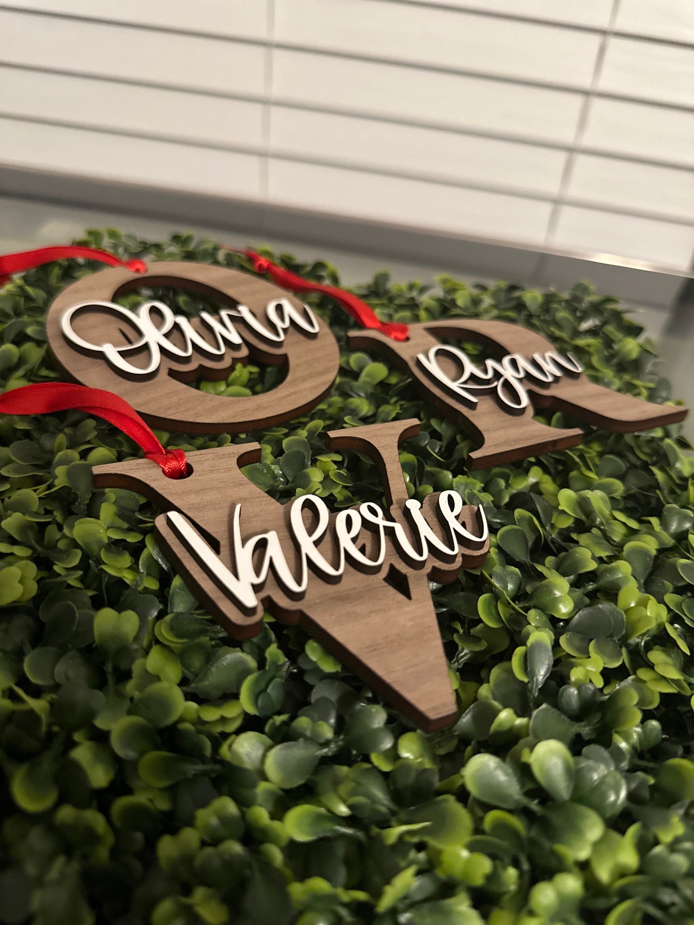 Personalized Name Wood Letter Christmas Ornament Laser Cut Christmas Decor image 3