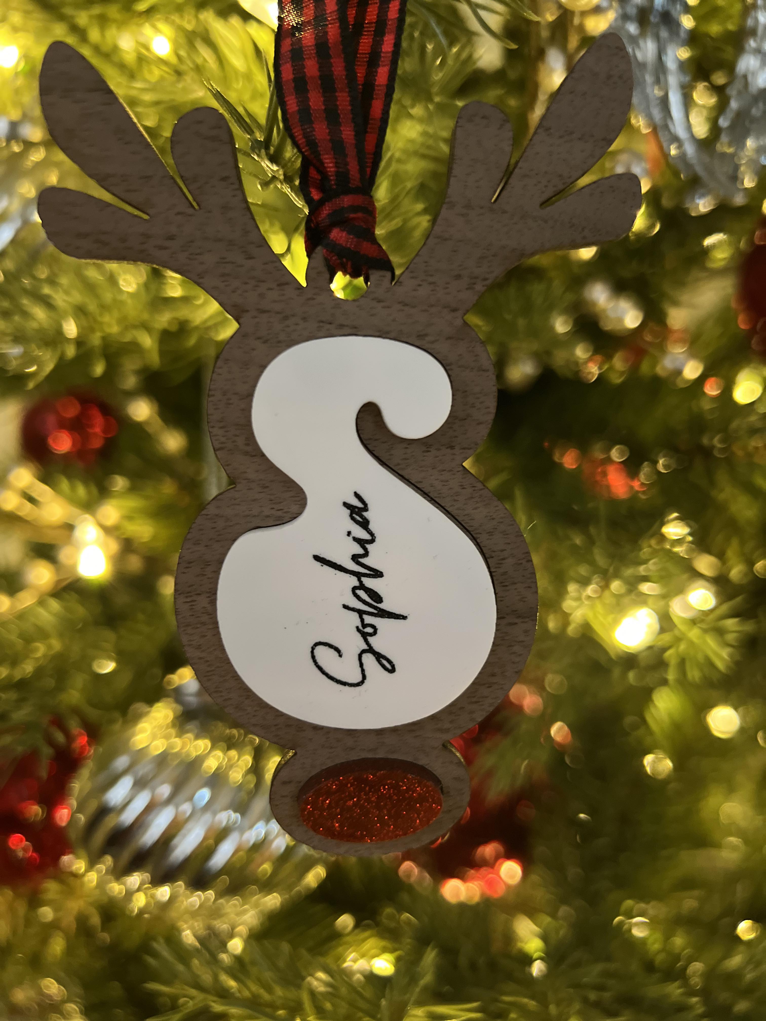 Boho Reindeer Ornament image 0