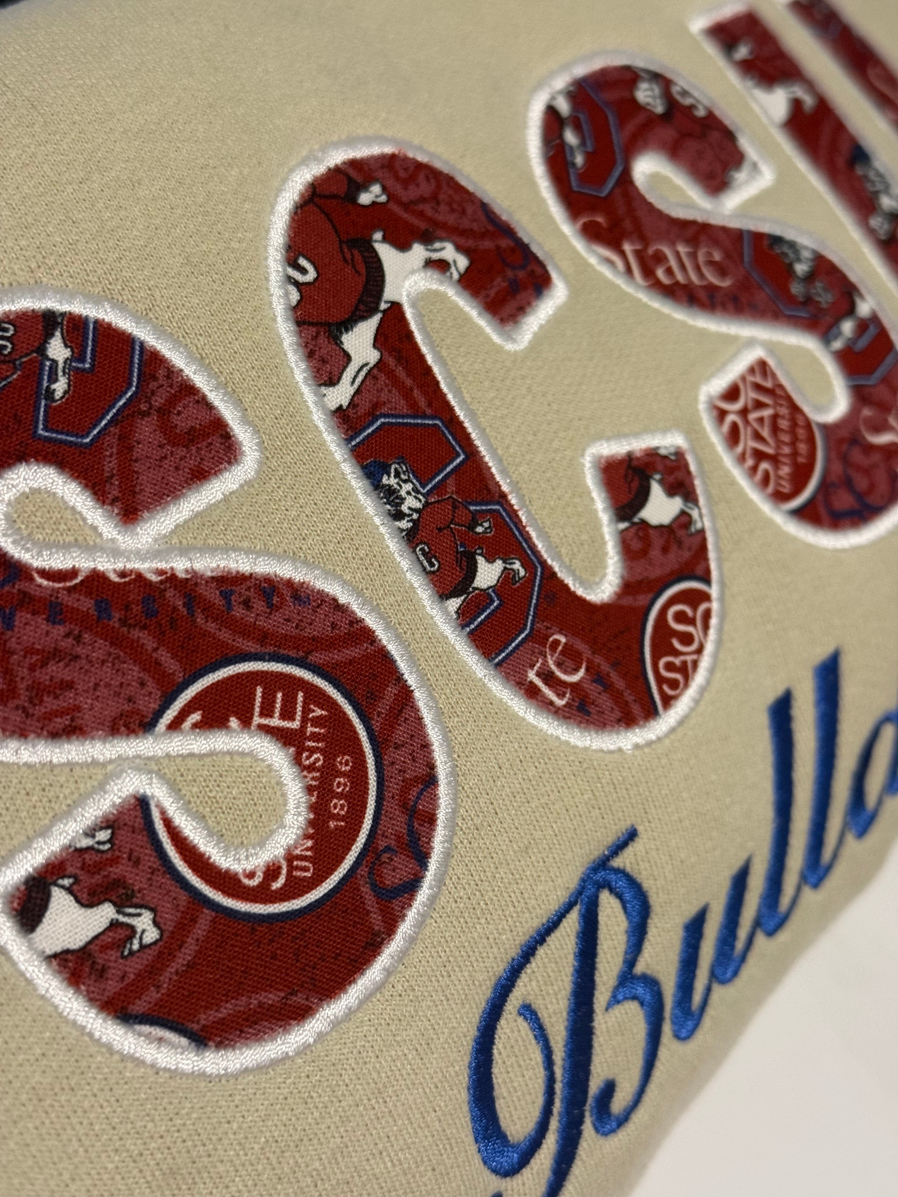SC State Bulldogs Embroidered Sweatshirt – Fabric Appliqué Collegiate Crewneck