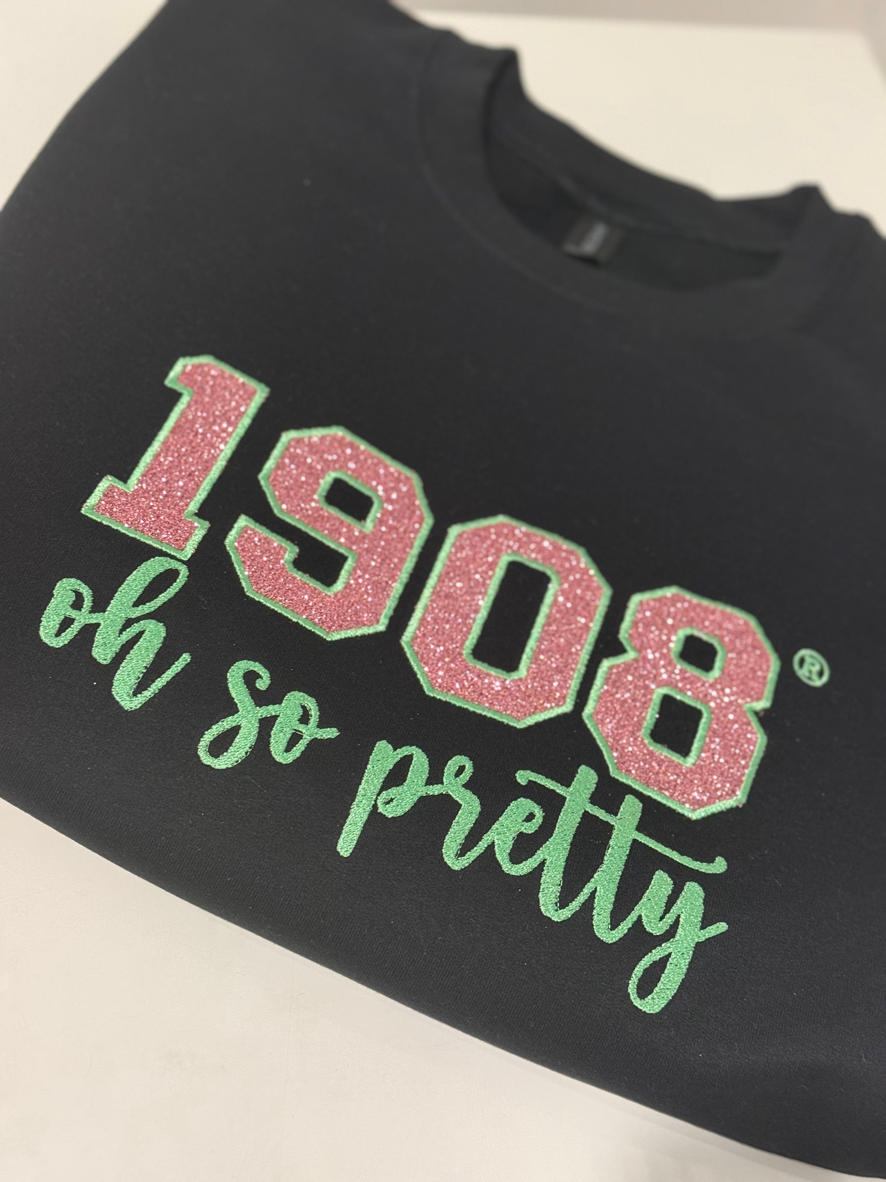 1908 “Oh So Pretty” Embroidered Glitter Sweatshirt