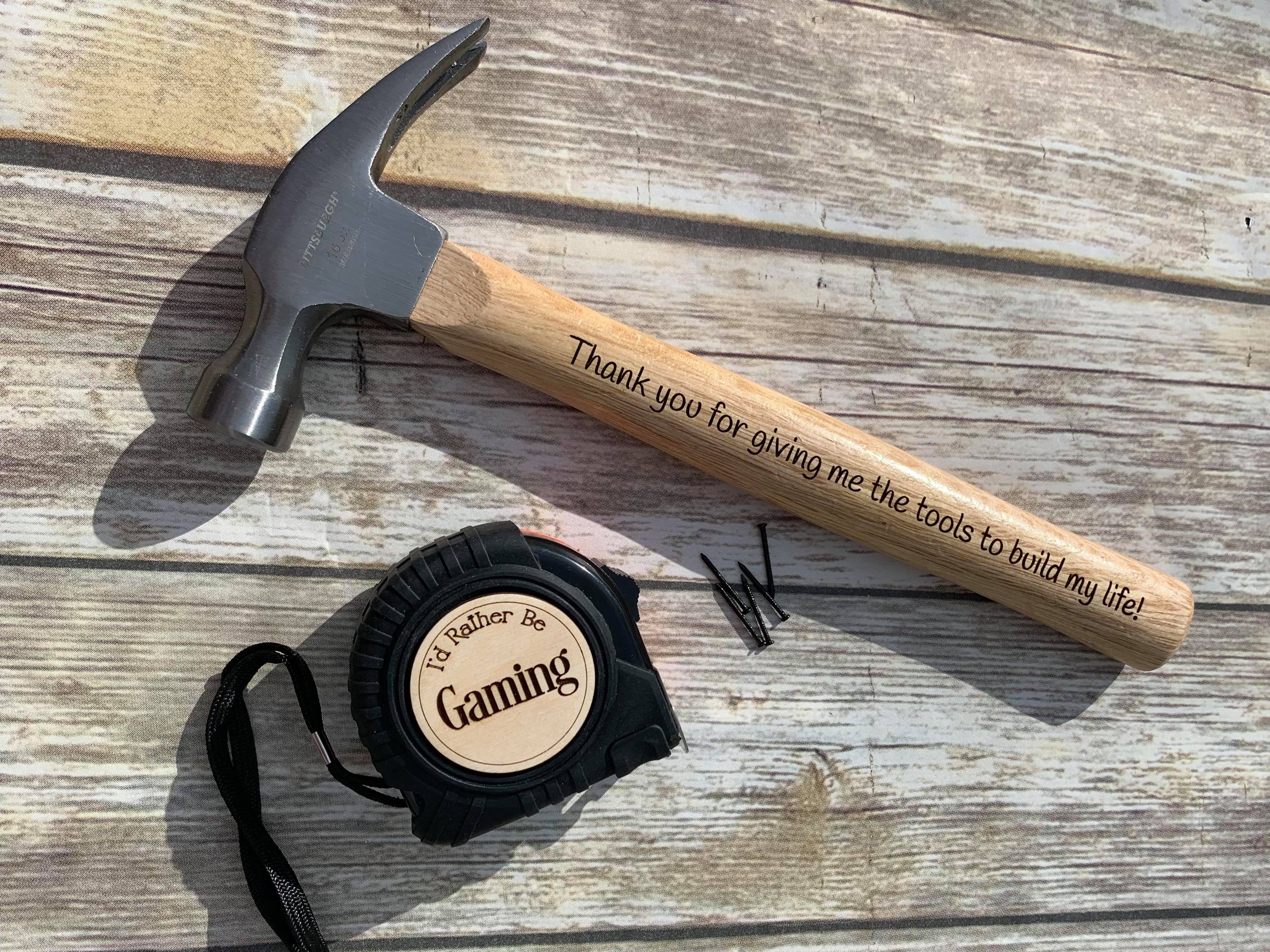 Father's Day Engraved Hammer & Measuring Tape Set image 1