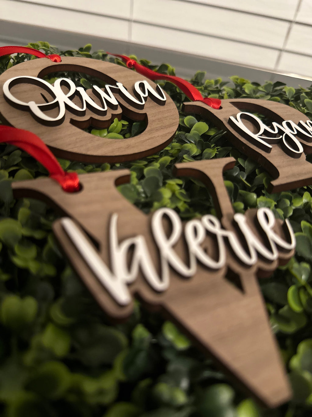 Personalized Name Wood Letter Christmas Ornament Laser Cut Christmas Decor image 2