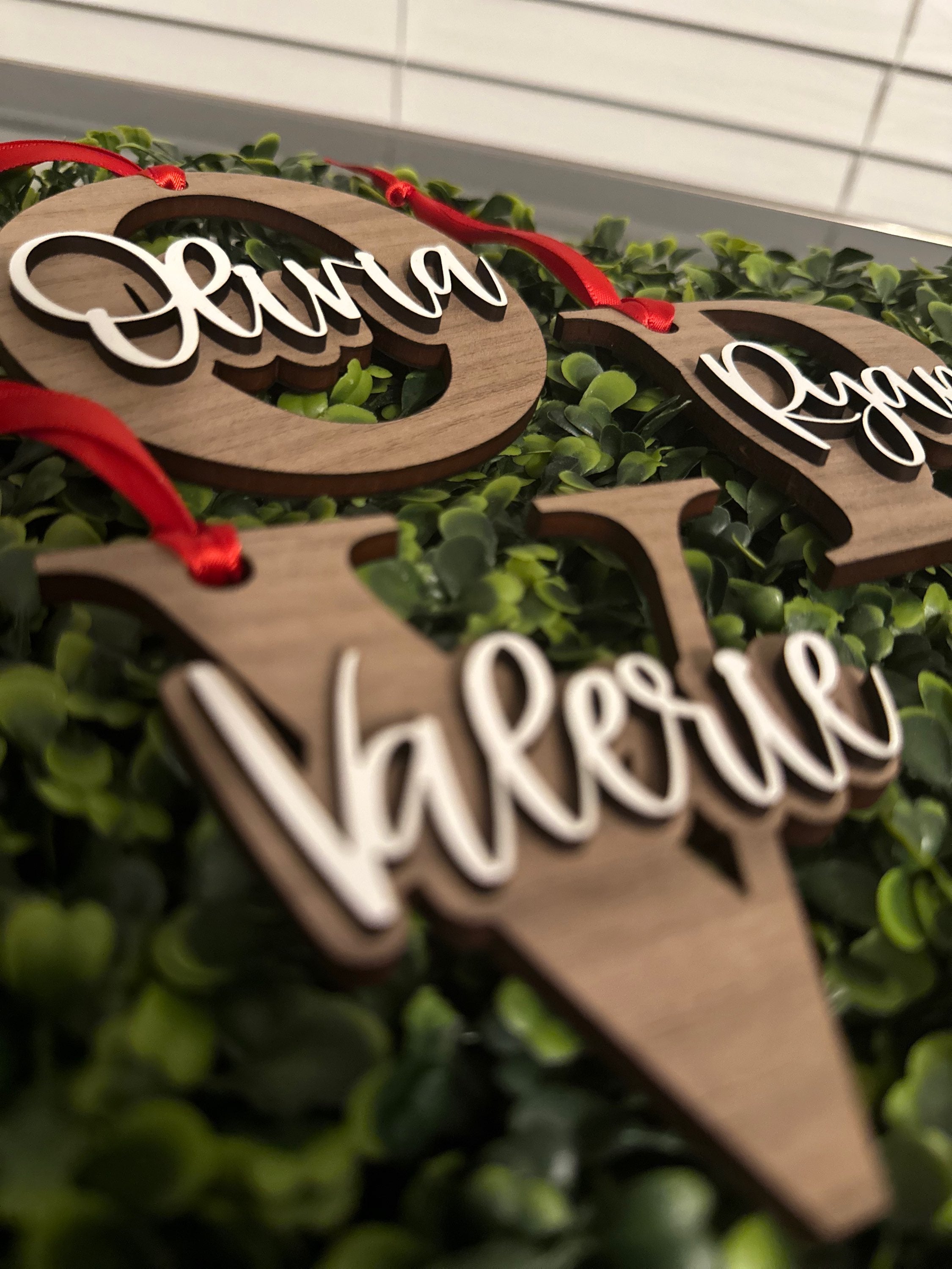Personalized Name Wood Letter Christmas Ornament Laser Cut Christmas Decor image 2